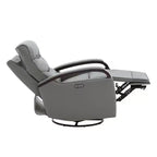 Poltrona reclinabile girevole con movimento a dondolo Spruce & Spring Leather Power con poggiatesta motorizzato