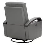 Poltrona reclinabile girevole con movimento a dondolo Spruce & Spring Leather Power con poggiatesta motorizzato