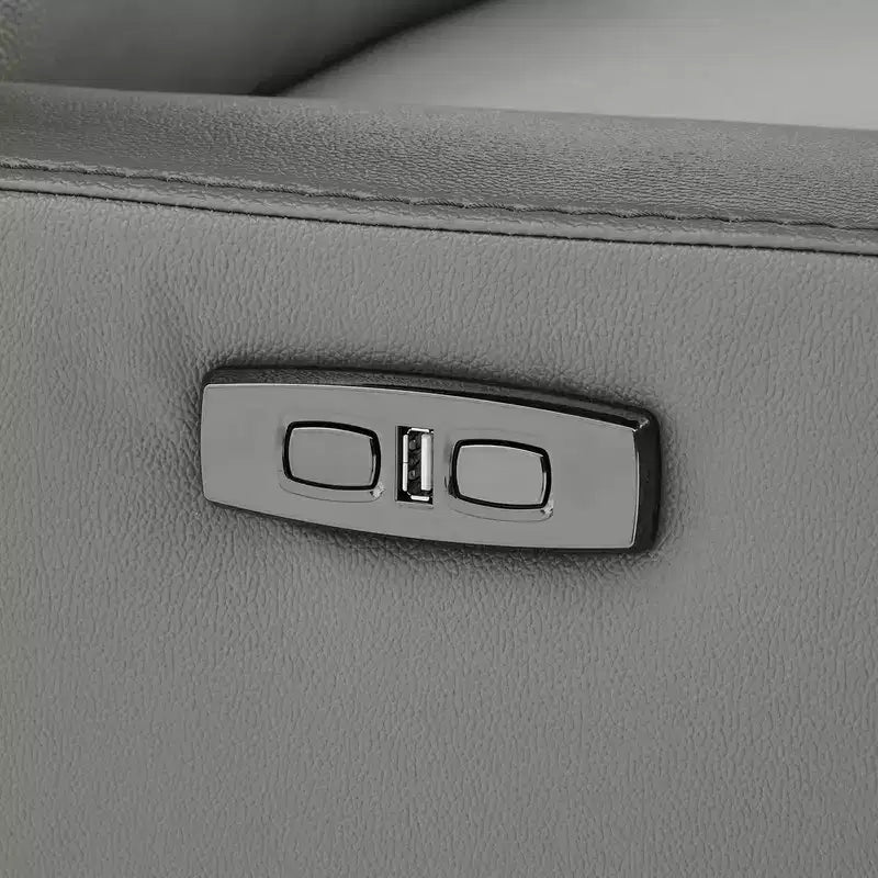 Poltrona reclinabile girevole con movimento a dondolo Spruce & Spring Leather Power con poggiatesta motorizzato