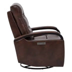 Poltrona reclinabile girevole con movimento a dondolo Spruce & Spring Leather Power con poggiatesta motorizzato