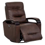 Spruce & Spring Leather Power Recliner Swivel Glider Rocker with Power Headrest