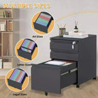 Cassettiera Mobile TROPOW a 3 Cassetti - Organizer Sottoscrivania per Casa/Ufficio (da Assemblare, Adatta per Fogli Letter/Legal/A4)