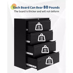 Classificatore laterale a 4 cassetti TROPOW – Armadietto in metallo resistente nero per documenti formato A4/legale (per uso domestico/ufficio)