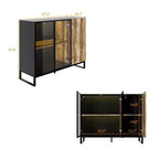 Famapy Vetrinetta Moderna in Vetro con Luci LED RGB, Vetrinetta, Madia Buffet, per Soggiorno e Sala Collezione