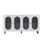 Okak Armadietto d'Accento Moderno, Credenza con Quattro Ante in Vetro, Mobile Contenitore per Cucina, Sala da Pranzo, Ingresso