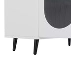 Okak Armadietto d'Accento Moderno, Credenza con Quattro Ante in Vetro, Mobile Contenitore per Cucina, Sala da Pranzo, Ingresso