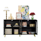 Okak Armadietto d'Accento Moderno, Credenza con Quattro Ante in Vetro, Mobile Contenitore per Cucina, Sala da Pranzo, Ingresso