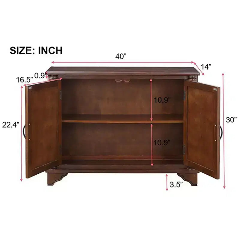 Okak Mobile Buffet 40 pollici, Madia con 2 Ante e Piano in Legno, Mobile Contenitore per Soggiorno, Sala da Pranzo, Cucina