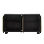 Credenza moderna Okak, credenza a buffet con 4 ante e 4 ripiani, armadietto contenitore per soggiorno, sala da pranzo, cucina