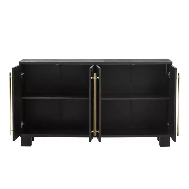 Credenza moderna Okak, credenza a buffet con 4 ante e 4 ripiani, armadietto contenitore per soggiorno, sala da pranzo, cucina
