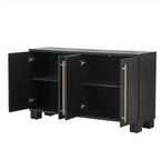 Credenza moderna Okak, credenza a buffet con 4 ante e 4 ripiani, armadietto contenitore per soggiorno, sala da pranzo, cucina