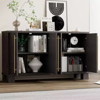 Credenza moderna Okak, credenza a buffet con 4 ante e 4 ripiani, armadietto contenitore per soggiorno, sala da pranzo, cucina
