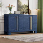 Credenza moderna Okak, credenza a buffet con 4 ante e 4 ripiani, armadietto contenitore per soggiorno, sala da pranzo, cucina