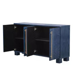 Credenza moderna Okak, credenza a buffet con 4 ante e 4 ripiani, armadietto contenitore per soggiorno, sala da pranzo, cucina
