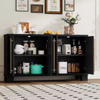 Credenza moderna Okak, credenza a buffet con 4 ante e 4 ripiani, armadietto contenitore per soggiorno, sala da pranzo, cucina
