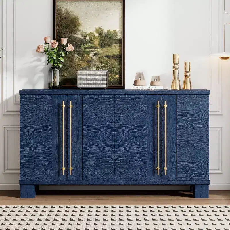 Credenza moderna Okak, credenza a buffet con 4 ante e 4 ripiani, armadietto contenitore per soggiorno, sala da pranzo, cucina