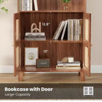 Okak Mobile Credenza Minimalista, Credenza a 2 Ante e 5 Ripiani, Mobile Contenitore per Soggiorno, Ingresso, Corridoio