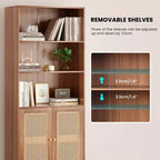 Okak Mobile Credenza Minimalista, Credenza a 2 Ante e 5 Ripiani, Mobile Contenitore per Soggiorno, Ingresso, Corridoio