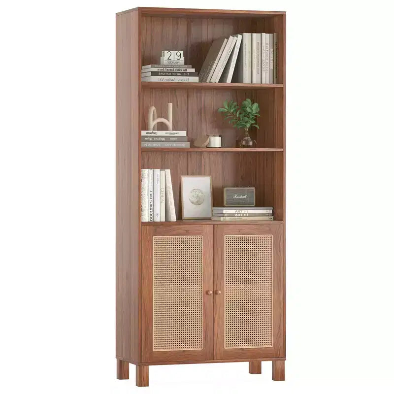 Okak Mobile Credenza Minimalista, Credenza a 2 Ante e 5 Ripiani, Mobile Contenitore per Soggiorno, Ingresso, Corridoio