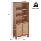 Okak Mobile Credenza Minimalista, Credenza a 2 Ante e 5 Ripiani, Mobile Contenitore per Soggiorno, Ingresso, Corridoio