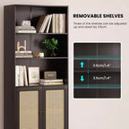 Okak Mobile Credenza Minimalista, Credenza a 2 Ante e 5 Ripiani, Mobile Contenitore per Soggiorno, Ingresso, Corridoio