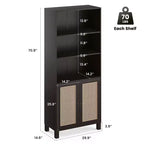 Okak Mobile Credenza Minimalista, Credenza a 2 Ante e 5 Ripiani, Mobile Contenitore per Soggiorno, Ingresso, Corridoio