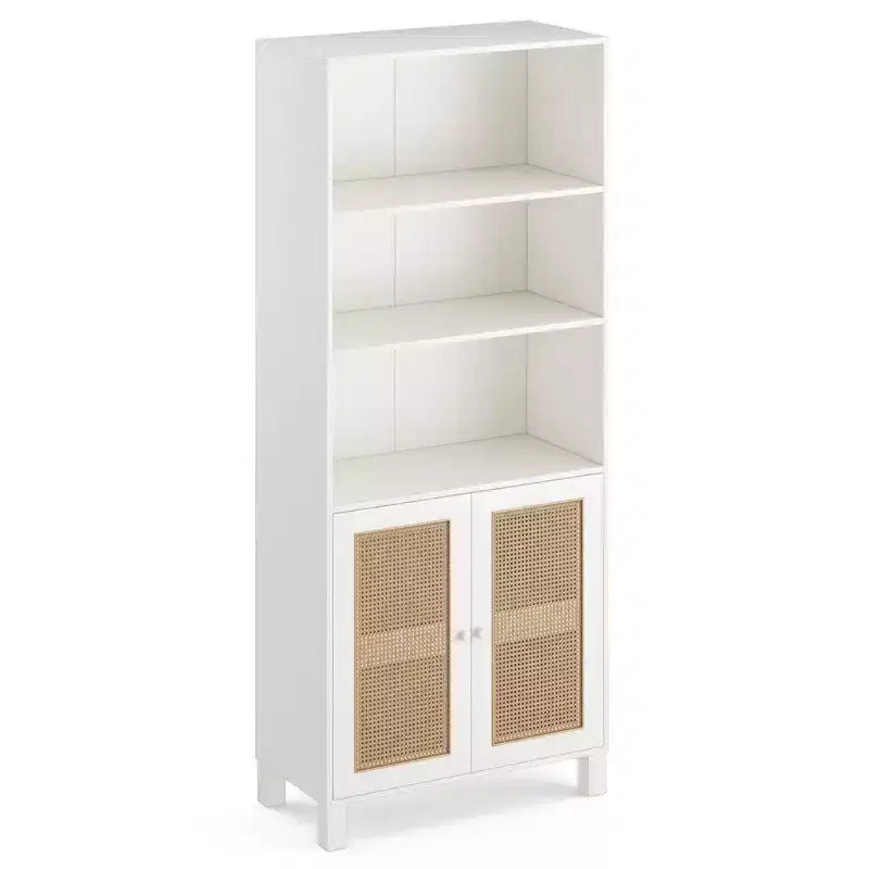 Okak Mobile Credenza Minimalista, Credenza a 2 Ante e 5 Ripiani, Mobile Contenitore per Soggiorno, Ingresso, Corridoio