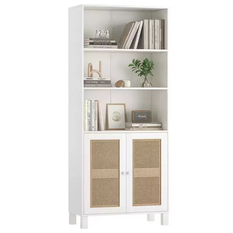 Okak Mobile Credenza Minimalista, Credenza a 2 Ante e 5 Ripiani, Mobile Contenitore per Soggiorno, Ingresso, Corridoio
