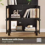 Okak Mobile Credenza Minimalista, Credenza a 2 Ante e 5 Ripiani, Mobile Contenitore per Soggiorno, Ingresso, Corridoio