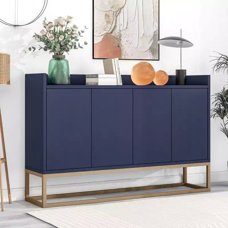 Okak Credenza Elegante, Mobile Buffet con 4 Ante e 4 Ripiani, Mobile Contenitore per Soggiorno, Sala da Pranzo, Cucina