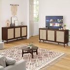 Okak Credenza Madia, Mobile Contenitore con 3 Ante e 3 Ripiani, Credenza per Soggiorno, Ingresso, Corridoio, Ufficio