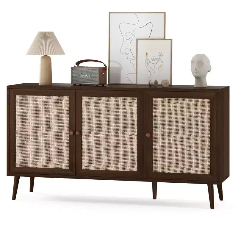 Okak Credenza Madia, Mobile Contenitore con 3 Ante e 3 Ripiani, Credenza per Soggiorno, Ingresso, Corridoio, Ufficio