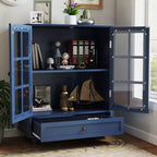 Okak Mobile Credenza Minimalista, Credenza a Buffet con 2 Ante e 3 Ripiani, Armadietto Contenitore per Soggiorno, Sala da Pranzo, Cucina