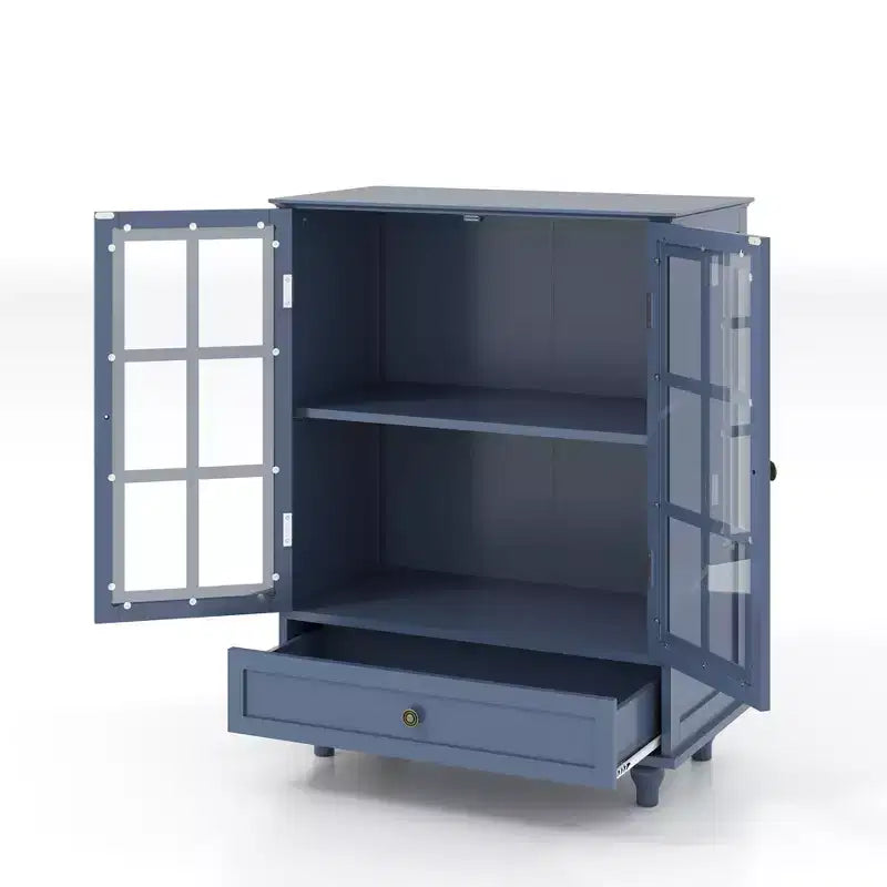 Okak Mobile Credenza Minimalista, Credenza a Buffet con 2 Ante e 3 Ripiani, Armadietto Contenitore per Soggiorno, Sala da Pranzo, Cucina