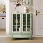 Okak Mobile Credenza Minimalista, Credenza a Buffet con 2 Ante e 3 Ripiani, Armadietto Contenitore per Soggiorno, Sala da Pranzo, Cucina