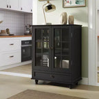 Okak Mobile Credenza Minimalista, Credenza a Buffet con 2 Ante e 3 Ripiani, Armadietto Contenitore per Soggiorno, Sala da Pranzo, Cucina