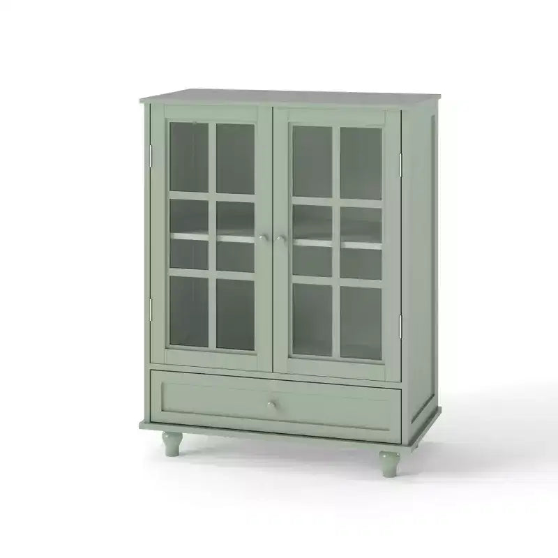 Okak Mobile Credenza Minimalista, Credenza a Buffet con 2 Ante e 3 Ripiani, Armadietto Contenitore per Soggiorno, Sala da Pranzo, Cucina