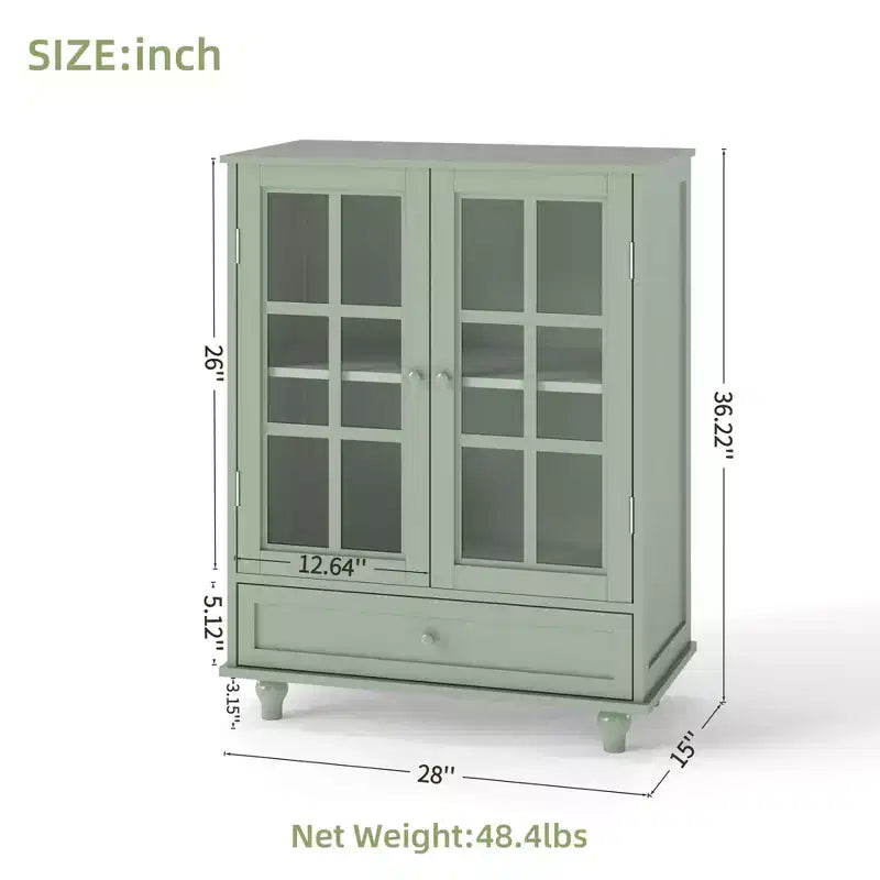 Okak Mobile Credenza Minimalista, Credenza a Buffet con 2 Ante e 3 Ripiani, Armadietto Contenitore per Soggiorno, Sala da Pranzo, Cucina