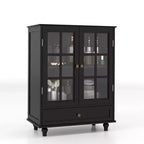 Okak Mobile Credenza Minimalista, Credenza a Buffet con 2 Ante e 3 Ripiani, Armadietto Contenitore per Soggiorno, Sala da Pranzo, Cucina