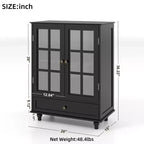 Okak Mobile Credenza Minimalista, Credenza a Buffet con 2 Ante e 3 Ripiani, Armadietto Contenitore per Soggiorno, Sala da Pranzo, Cucina