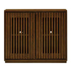Madia moderna di metà secolo Okak, credenza con 2 ante e 2 ripiani, mobile contenitore per soggiorno, sala da pranzo, cucina
