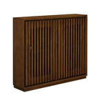Madia moderna di metà secolo Okak, credenza con 2 ante e 2 ripiani, mobile contenitore per soggiorno, sala da pranzo, cucina