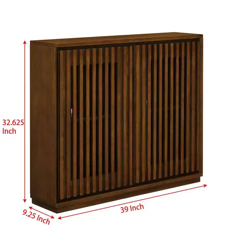 Madia moderna di metà secolo Okak, credenza con 2 ante e 2 ripiani, mobile contenitore per soggiorno, sala da pranzo, cucina