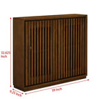 Madia moderna di metà secolo Okak, credenza con 2 ante e 2 ripiani, mobile contenitore per soggiorno, sala da pranzo, cucina