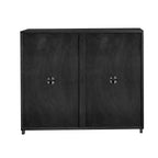 Madia moderna di metà secolo Okak, credenza con 2 ante e 2 ripiani, mobile contenitore per soggiorno, sala da pranzo, cucina