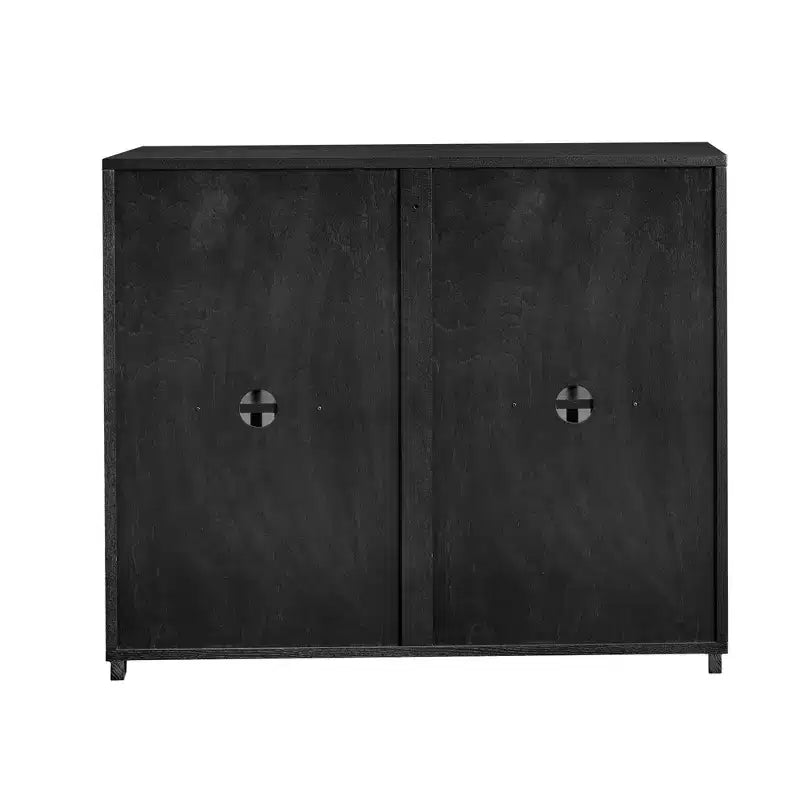 Madia moderna di metà secolo Okak, credenza con 2 ante e 2 ripiani, mobile contenitore per soggiorno, sala da pranzo, cucina