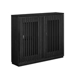 Madia moderna di metà secolo Okak, credenza con 2 ante e 2 ripiani, mobile contenitore per soggiorno, sala da pranzo, cucina