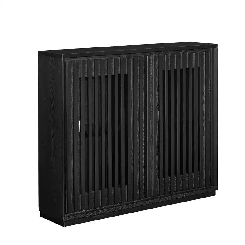 Madia moderna di metà secolo Okak, credenza con 2 ante e 2 ripiani, mobile contenitore per soggiorno, sala da pranzo, cucina
