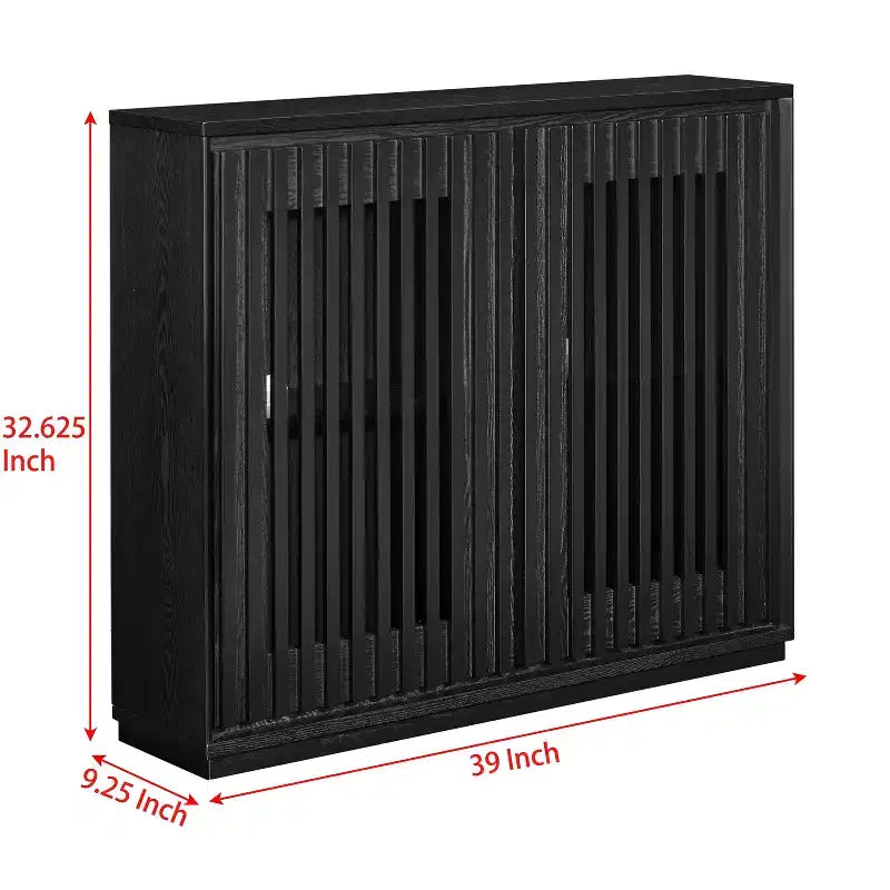 Madia moderna di metà secolo Okak, credenza con 2 ante e 2 ripiani, mobile contenitore per soggiorno, sala da pranzo, cucina