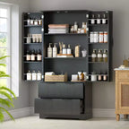 Okak 72in Modern Tall Storage Cabinet, mobile contenitore con 2 ante e 4 cassetti, armadio per soggiorno, corridoio, cucina